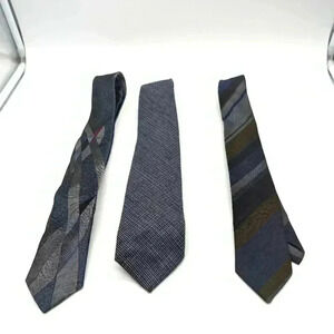 3 Blue Vintage Ties Austin Reed, Bonjour, Ernst Nizam